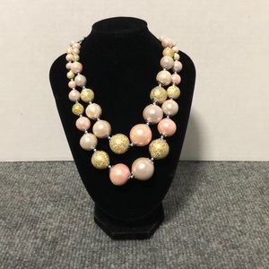 Fashion Gold & Pink Necklace